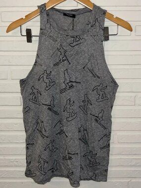 Terez Gray Winter Sports Racerback Workout Tank, Women’s Size Small